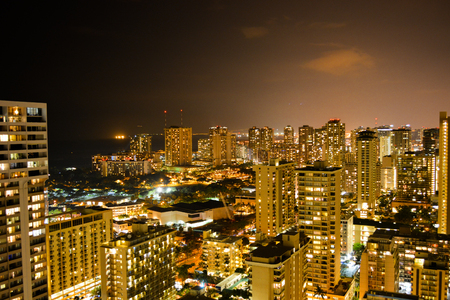 Honolulu night viewの写真素材