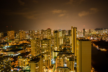 Honolulu night viewの写真素材