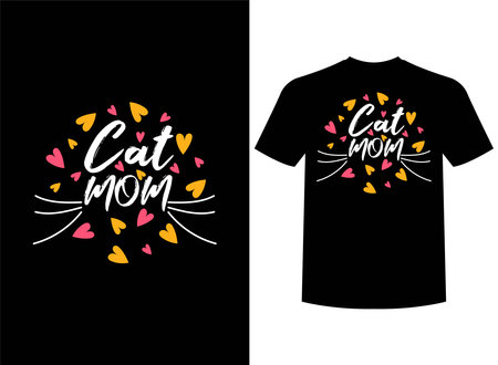 Cute cat mom t-shirt print design. Cat print design.のイラスト素材