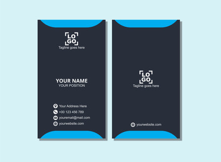 Modern Creative and Clean Double-sided Business Card Template. Flat Design Vector Illustration. Stationery Designのイラスト素材