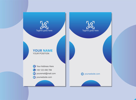 Blue Business Card Template. Stationery Design. Editable Vector Illustration. Stationery Designの写真素材