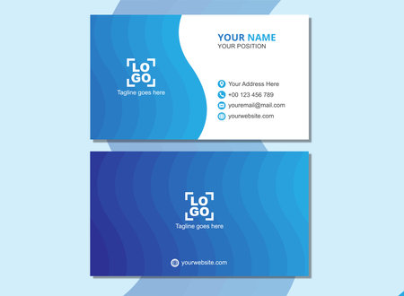 Blue Business Card Template. Editable Vector Illustration. Stationery Designの写真素材