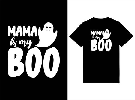 Happy Halloween. Black and white t-shirt print design with lettering.のイラスト素材