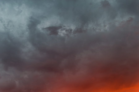 Burning sky, sunrise, sunset background.の写真素材