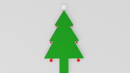 christmas tree with snowの写真素材