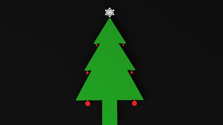 christmas tree with snowの写真素材