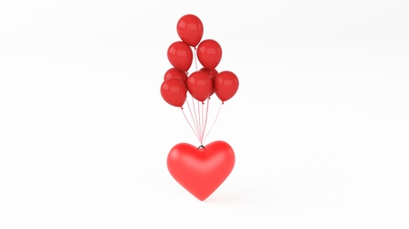 heart with ballon 3d studioの写真素材