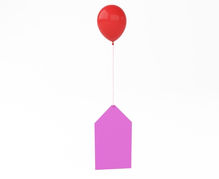 redballon with card 3dの写真素材