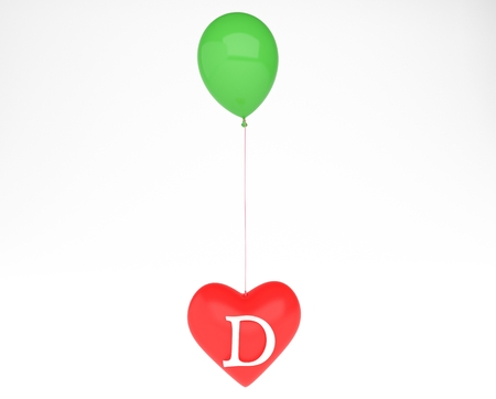 heart with letter and ballonの写真素材