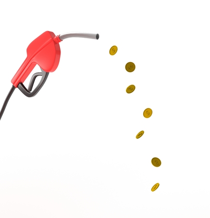 3d red  pump fuel coinsの写真素材