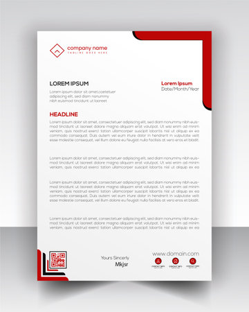 Professional business flyer template or corporate banner design in red and black colorsのイラスト素材