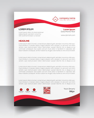 Red Business Brochure Flyer design Layout template in A4 sizeのイラスト素材