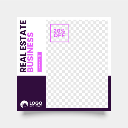 Modern minimal square flyer template design. Editable vector illustration for social media postのイラスト素材