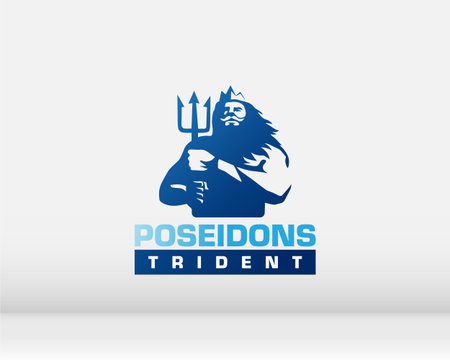 Poseidon vector logo design template. King of Poseidon symbol.のイラスト素材