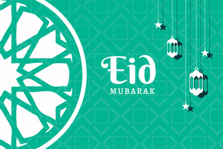 Eid mubarak background with arabic ornament. Vector illustrationのイラスト素材