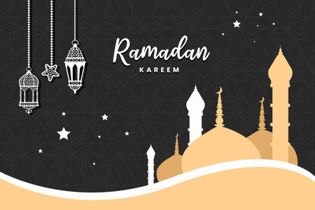 Ramadan Kareem Greeting Card Design. Vector Illustrationのイラスト素材