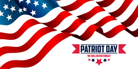 Patriotic background with American flag. Vector illustration for US holiday.のイラスト素材