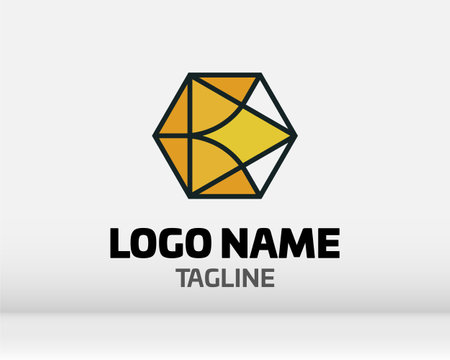 Logo design template for business company. Geometric vector icon.のイラスト素材