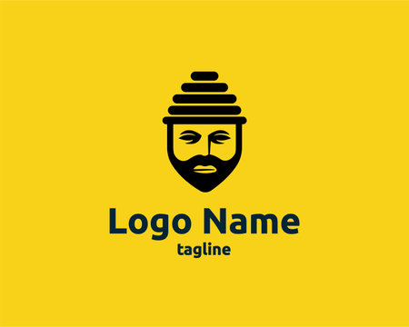 Hipster face logo design vector template. Creative inspiration logo designのイラスト素材