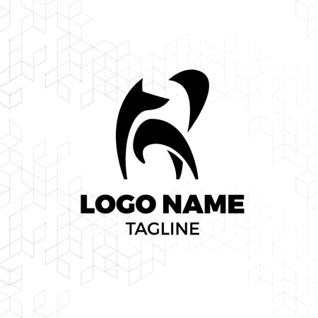 Animal logo design template. Creative animal logotype concept. Vector illustrationのイラスト素材