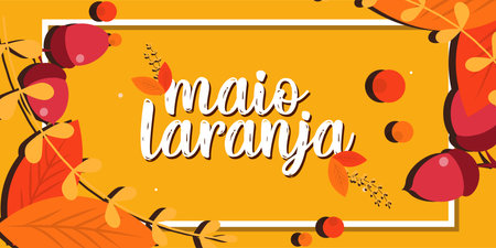 hello january lettering with autumn leaves and berries vector illustration designのイラスト素材