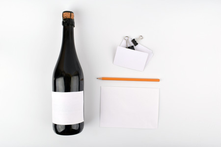 mock up objects New Year's mood on a white background with copy space, front view.の写真素材