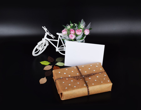 mockup objects isolated on black background with copy space, front viewの写真素材