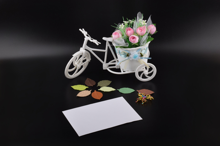 mockup objects isolated on black background with copy space, front viewの写真素材