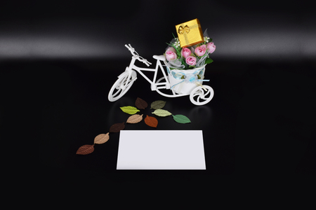 mockup objects isolated on black background with copy space, front viewの写真素材