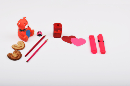 Mock up objects isolated on the topic - Valentine's Day, front viewの写真素材