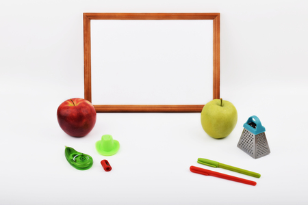 Mock up objects on the white background, front viewの写真素材