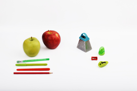 Mock up objects on the white background, front viewの写真素材