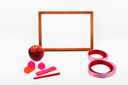Mock up objects on the white background, topic - International Women's Day. Front viewの写真素材