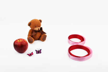Mock up objects on the white background, topic - International Women's Day. Front viewの写真素材