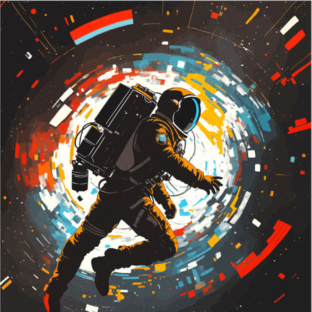 astronaut in space, vector art illustration eps10.のイラスト素材