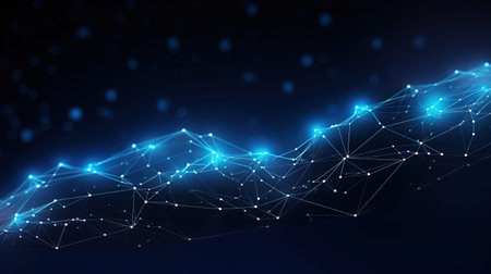 Abstract technology background. Network connection structure. Big data visualization. 3D rendering