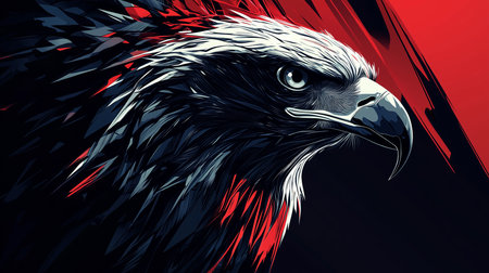Eagle head on black background. Vector illustration eps 10.の写真素材