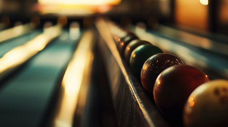 Bowling balls, shallow depth of field