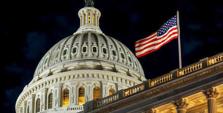 Capitol building in Washington DC, United States of America at night