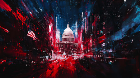 The United States Capitol building. 3D renderingの写真素材