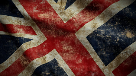 Grunge United Kingdom Flag. United Kingdom Flag with grunge texture.の写真素材