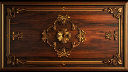 Intricate Hardwood Flooring Featuring Detailed Patterns and Warm Wooden Tones for Elegant Interiorsの写真素材