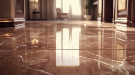 Marble floor in the lobby of a luxury hotel. 3D renderingの写真素材
