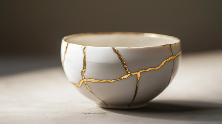 Empty ceramic bowl. Selective focus and shallow depth of field.の写真素材