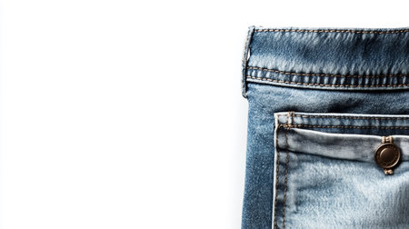 Blue jeans pocket isolated on white background with copy space for text.の写真素材