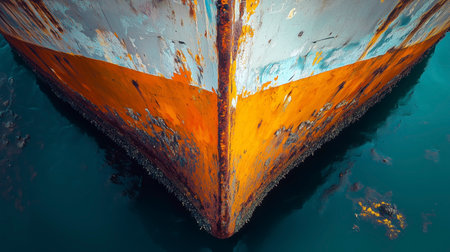 Detail of an old ship in the port of Rotterdamの写真素材