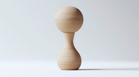 Wooden figure of a mannequin on a white background.