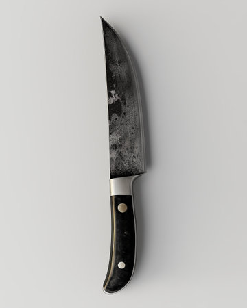 3d rendering of a kitchen knife isolated on a white background.
