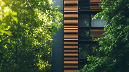 Modern office building in the city. Architectural details of modern office building.の写真素材