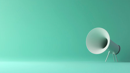 3d rendering of a megaphone on a green background.の写真素材